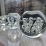 3 x cylindrical glass candle holders Image 3