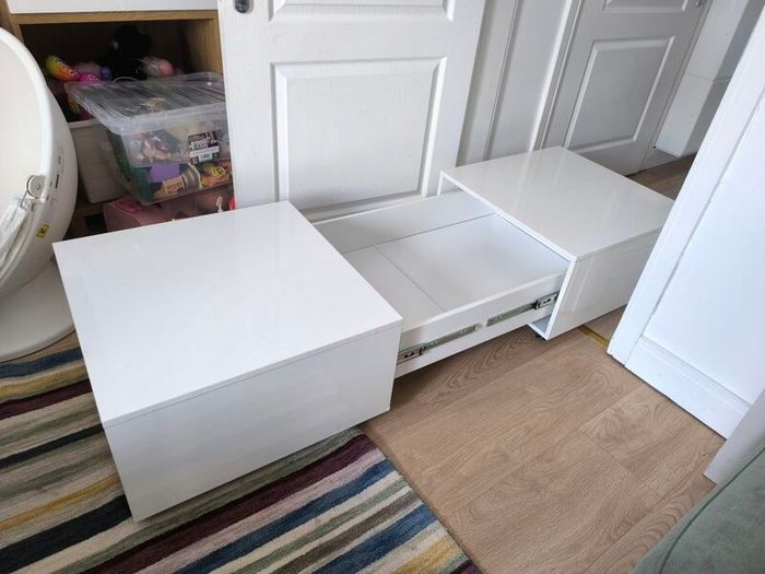 coffee table living room table high gloss white with storage