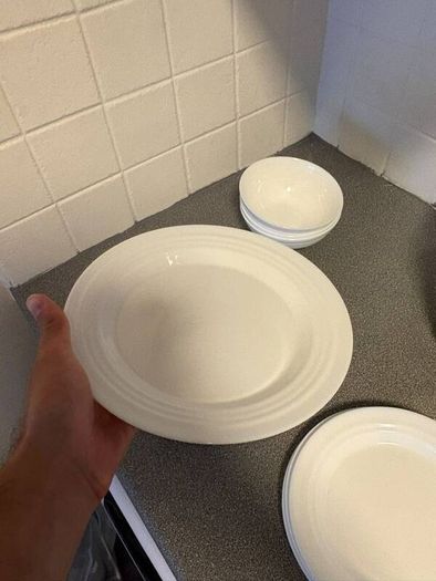 IKEA White Dinnerware Set + Cutlery