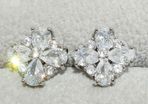 Silver Fine Cut Stone Earrings