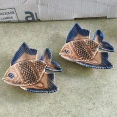 Set of 2 Wade Ireland Ceramic Fish Dish Vintage Figurine , Made In Ireland , Collectible