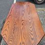Solid Oak Rustic Coffee Table - Trestle Base Image 7