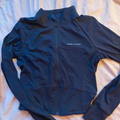 women's navy bound exercise jacket