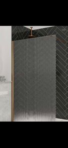 Merlyn 800 brushed bronze flutted glass