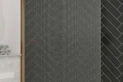 Merlyn 800 brushed bronze flutted glass