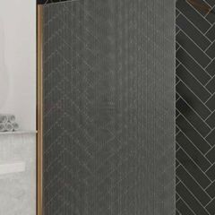 Merlyn 800 brushed bronze flutted glass