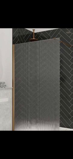 Merlyn 800 brushed bronze flutted glass