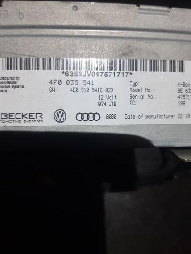 Audi A4 A5 A6 A7 Q7 A8 Radio Receiver Control Module 4f0035541