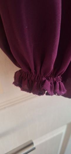 Womens Designer Bow Tie Purple  Blouse.