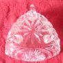Triangular Cut Crystal Glass Footed Jewelry Dish Image 5