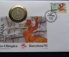 rare coin Handball sports 1992 Olympics cover Barcelona