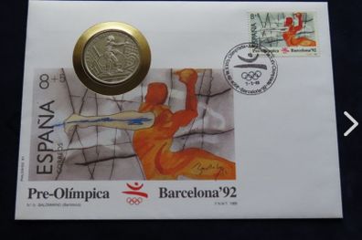 rare coin Handball sports 1992 Olympics cover Barcelona