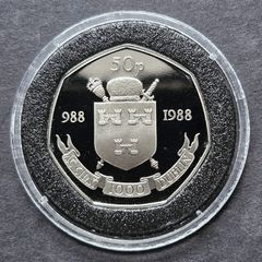 Ireland 1988 Dublin 50 P Fifty Pence Proof Coin