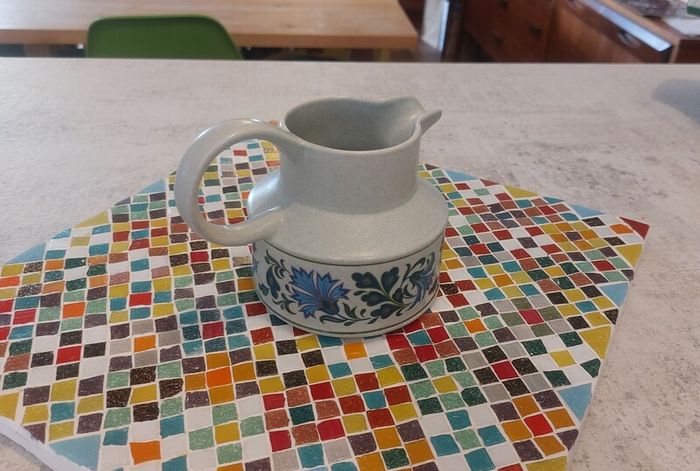 Fabulous Vintage Midwinter Stonehenge Coffee Pot and Milk Jug in the Caprice Pattern (Spanish Garden) Designed by Jessie Tate, Excellent Condition
