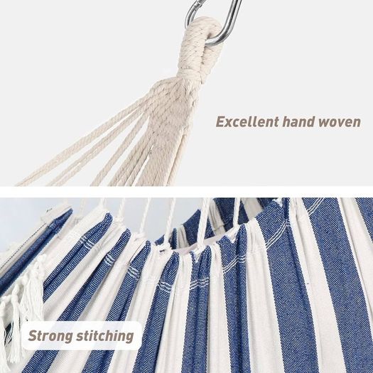 NEW SALE | Hammock Chair Hanging Swing 2 Seat Cushions Included,Strong Webbing Straps and Hooks for Easy Hanging Soft Cotton Weave Hanging Chair Side Pocket Large Tassel Chair Set Comfort Indoor Outdoor