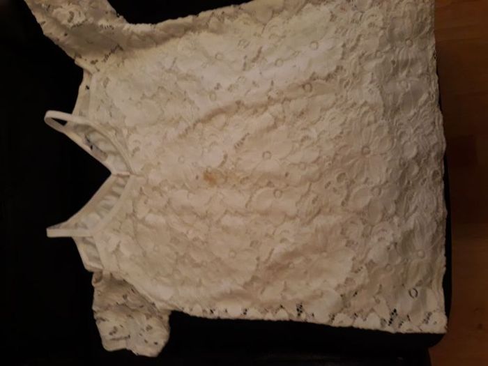 Lace V-Neck Top/Size:10 UK