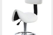 Saddle Spa Rolling White Stool with Back Support for Beauty Tattoo
