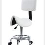 Saddle Spa Rolling Black Stool with Back Support for Beauty Tattoo Image 2