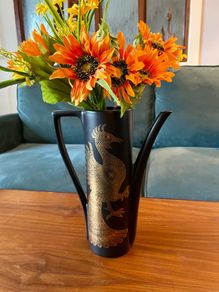 Decorative MCM Tall Vase Portmeirion Gold Phoenix