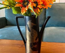 Decorative MCM Tall Vase Portmeirion Gold Phoenix