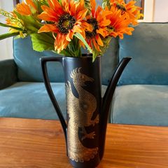 Decorative MCM Tall Vase Portmeirion Gold Phoenix