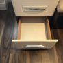 Cream and walnut vanity dresser with mirror Image 2