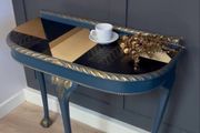 Blue and gold console table hslf moon