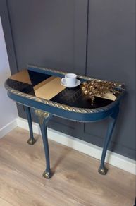 Blue and gold console table hslf moon