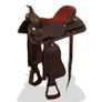 Western Saddle, Headstall&Breast Collar Real Leather 17" Brown Image 3