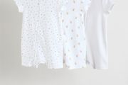 3 x Double zipper Rompers / Short Sleepsuits / Babygros (9-12 months)