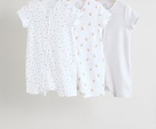 3 x Double zipper Rompers / Short Sleepsuits / Babygros (9-12 months)