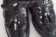M&amp;S Black Patent Loafers Sz 6UK