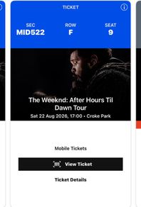 Weeknd Croke Park Premium Tickets