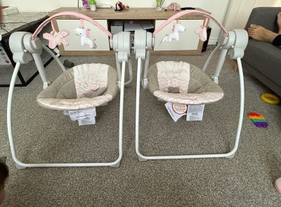 Two pieces of Ingenuity Comfort 2 Go Compact Portable 6 Speed Baby Swing with Music