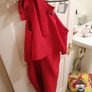 Red one shoulder bow dress Image 4