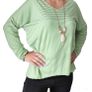 Green and white striped top Image 2