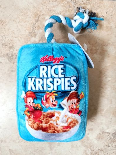 Set of Three Squeaky Dog Pet Toys - Kellog's Coco Pops + Rice Crispies + Corn Flakes - Cereal Boxes NEW