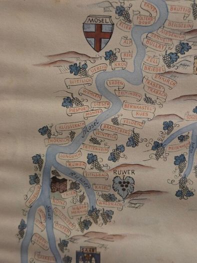 1960's German Weingut Ferd Pieroth winery Map