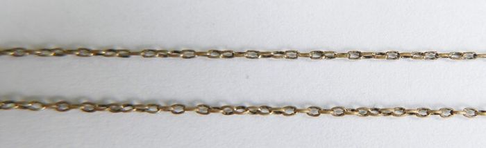 Vintage Citrine Paste Gold Plate Pendant Chain Necklace length 22"