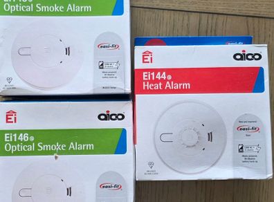 Aico Ei146 Optical Smoke Alarm, Aico Ei144 Heat Alarm read description