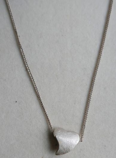 Vintage Sterling Silver Twisted Heart Necklace length 18" - 5,1g