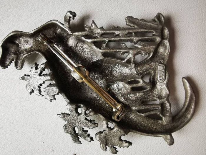 Dinosaur Brooch by JJ Jonelle. Vintage T Rex