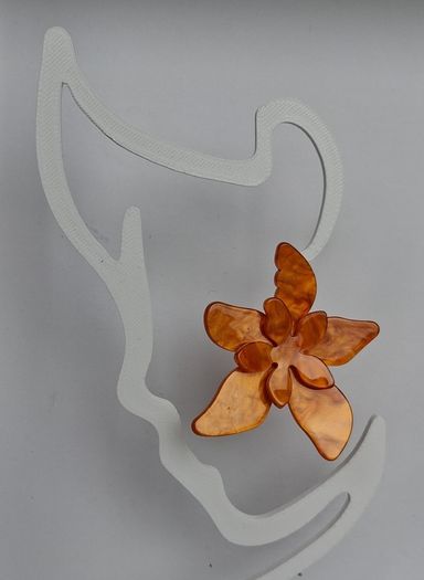 Marbled Orange 3D Tiger Lily Resin Earrings