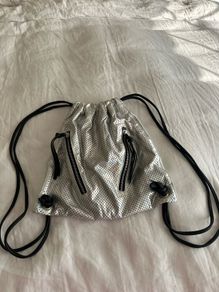 Aldo Silver Drawstring Bag