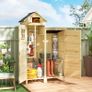 Wooden Shed with Double Zone Design Natural Wood Image 5