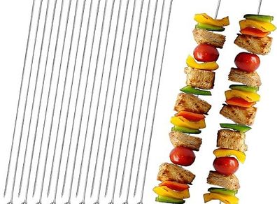 20 PCS BBQ Metal Skewers Stainless Steel,7.87''/20cm Reusable Kebab Skewers for Grilling, Oven, and BBQ