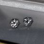 Hallmarked Silver Vintage Solitaire Earrings Image 5