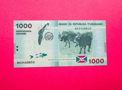 Burundi   1000 Francs. 2015 . Pick. 51a   ( Uncirculated )
