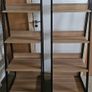 Set of 2 Oak-Look & Black Frame Ladder Shelves Image 4