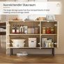Sideboard Storage Cabinet, Kitchen Cupboard Storage with 3 Doors, Rattan Buffet Cabinet for Living Room, Dining Room, Kitchen, Hallway Image 4